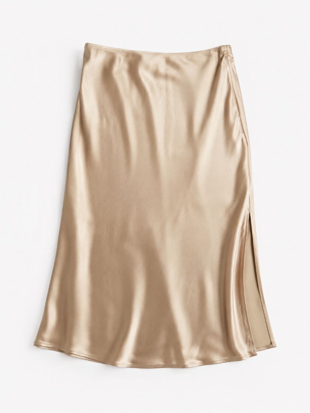 Old Navy Satin Midi Skirt in Champagne